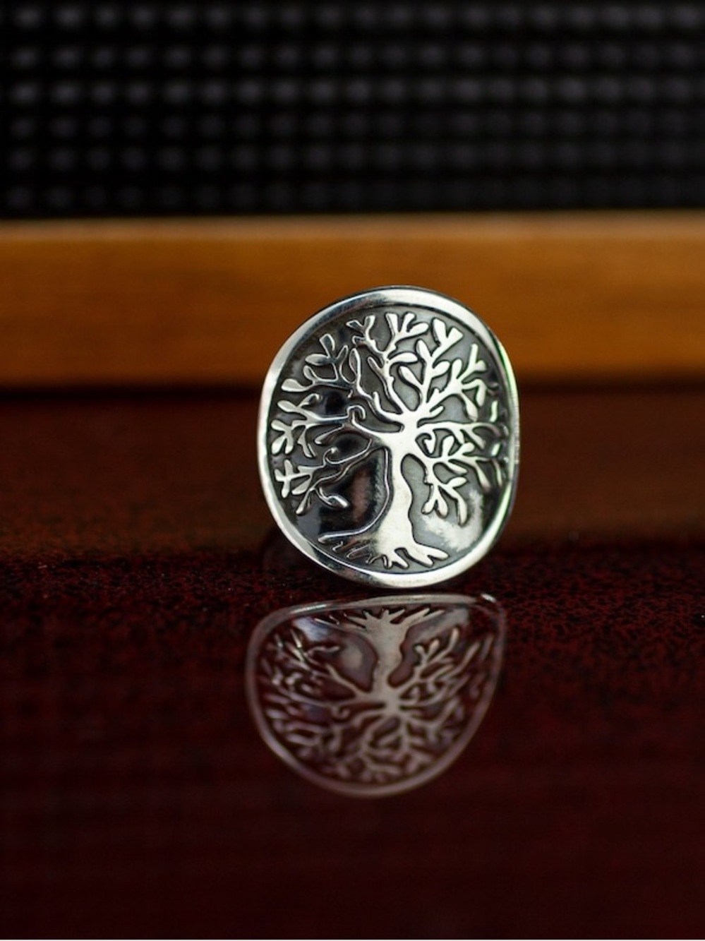 Oxidize Sterling Silver Tree of Life Ring, Tree-of-Life Ring Size 9
